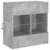 TV Wall Cabinet with LED Lights - Concrete Grey | 58.5x30 cm