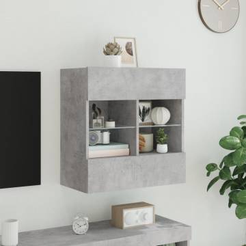 TV Wall Cabinet with LED Lights - Concrete Grey | 58.5x30 cm