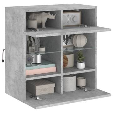 TV Wall Cabinet with LED Lights - Concrete Grey | 58.5x30 cm