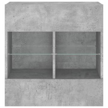 TV Wall Cabinet with LED Lights - Concrete Grey | 58.5x30 cm