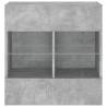 TV Wall Cabinet with LED Lights - Concrete Grey | 58.5x30 cm