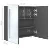 LED Bathroom Mirror Cabinet - Shining Grey 62x14x60 cm