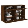 TV Wall Cabinet with LED Lights – Stylish Brown Oak Design