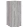 TV Wall Cabinet with LED Lights - Grey Sonoma 30.5x35x70 cm