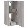 TV Wall Cabinet with LED Lights - Grey Sonoma 30.5x35x70 cm