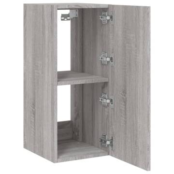 TV Wall Cabinet with LED Lights - Grey Sonoma 30.5x35x70 cm