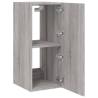 TV Wall Cabinet with LED Lights - Grey Sonoma 30.5x35x70 cm