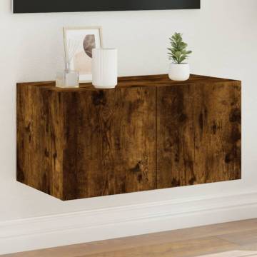 Smoked Oak LED TV Wall Cabinet - 60x35x31 cm | HipoMarket