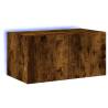 Smoked Oak LED TV Wall Cabinet - 60x35x31 cm | HipoMarket