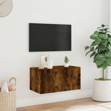 Smoked Oak LED TV Wall Cabinet - 60x35x31 cm | HipoMarket