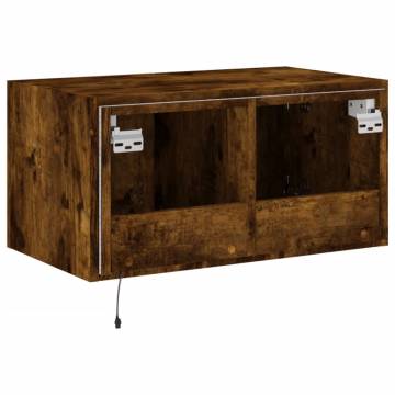 Smoked Oak LED TV Wall Cabinet - 60x35x31 cm | HipoMarket