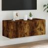 TV Wall Cabinet with LED Lights Smoked Oak 80x35x31 cm Colour smoked oak Size 80 x 35 x 31 cm Quantity in Package 1 