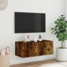 TV Wall Cabinet with LED Lights - Smoked Oak | Hipo Market