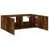 TV Wall Cabinet with LED Lights - Smoked Oak | Hipo Market