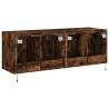 Stylish TV Wall Cabinets with LED Lights - Smoked Oak, 2 pcs