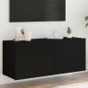 TV Wall Cabinet with LED Lights Black 100x35x41 cm Colour black Quantity in Package 1 Height 41 cm Width 100 cm 