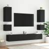 TV Wall Cabinet with LED Lights - Black 100x35x41 cm