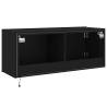 TV Wall Cabinet with LED Lights - Black 100x35x41 cm