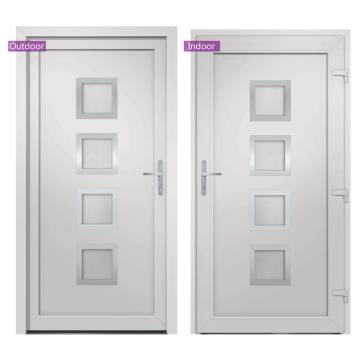 Elegant White PVC Front Door 98x208 cm - Secure & Stylish