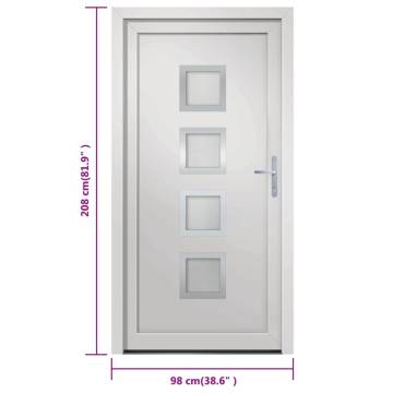 Elegant White PVC Front Door 98x208 cm - Secure & Stylish