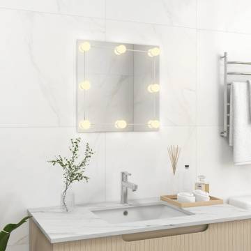 Stylish Wall Mirror with LED Lights - Modern Decor