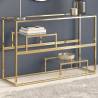 Console Table Gold Stainless Steel and Tempered Glass Colour gold Quantity in Package 1 Material glass 