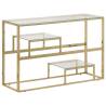 Gold Stainless Steel Console Table with Tempered Glass