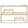 Gold Stainless Steel Console Table with Tempered Glass