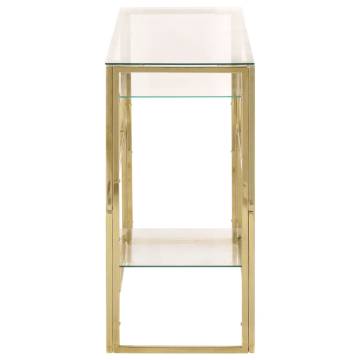 Gold Stainless Steel Console Table with Tempered Glass