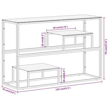 Gold Stainless Steel Console Table with Tempered Glass