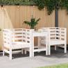 Garden Chairs 2 pcs White 61.5x53x71 cm Solid Wood Pine Colour white pine Quantity in Package 2 