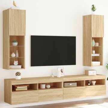 LED TV Cabinets 2 pcs Sonoma Oak | Stylish & Practical Design