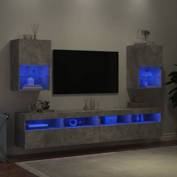 Stylish TV Cabinets with LED Lights - Concrete Grey | Hipo Market