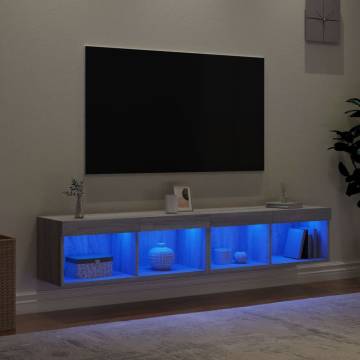 Stylish TV Cabinets with LED Lights - Grey Sonoma | HipoMarket