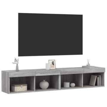 Stylish TV Cabinets with LED Lights - Grey Sonoma | HipoMarket