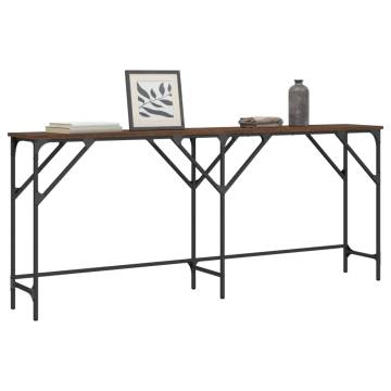 Stylish Brown Oak Console Table | Engineered Wood 180x29x75 cm