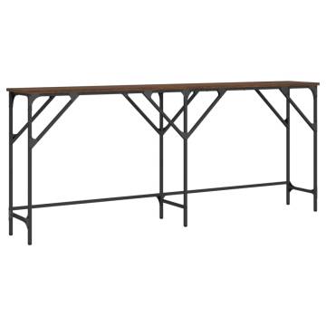 Stylish Brown Oak Console Table | Engineered Wood 180x29x75 cm