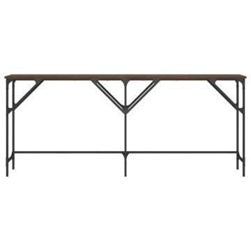 Stylish Brown Oak Console Table | Engineered Wood 180x29x75 cm