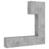 5 Piece TV Wall Units - Concrete Grey Engineered Wood