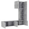 5 Piece TV Wall Units - Concrete Grey Engineered Wood