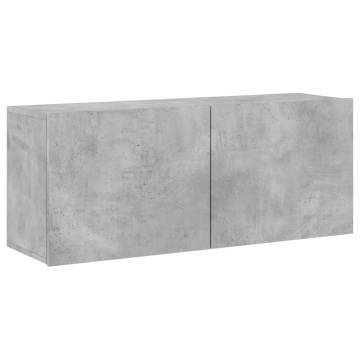 5 Piece TV Wall Units - Concrete Grey Engineered Wood