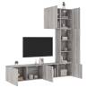 5 Piece TV Wall Units Grey Sonoma Engineered Wood Colour grey sonoma Quantity in Package 1 