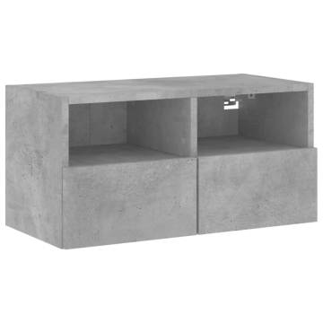 5 Piece TV Wall Units in Concrete Grey - Stylish & Space-Saving