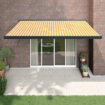 Retractable Awning Yellow & White 4.5x3m | Durable & Stylish