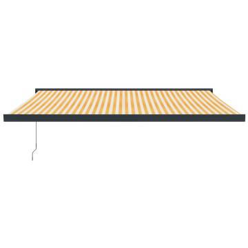 Retractable Awning Yellow & White 4.5x3m | Durable & Stylish