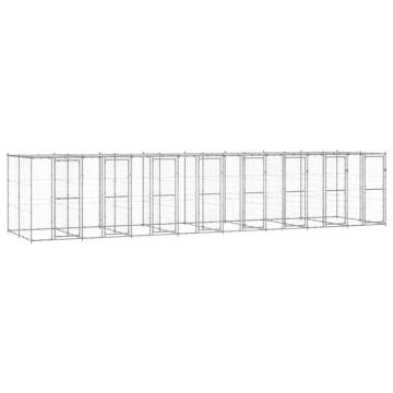 Outdoor Dog Kennel Galvanised Steel - 19.36 m² | HipoMarket