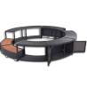 Stylish Hot Tub Surround in Black Poly Rattan | HipoMarket