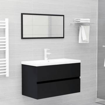 2 Piece Bathroom Furniture Set - Stylish Black Design