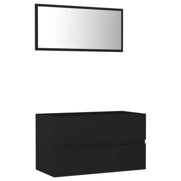 2 Piece Bathroom Furniture Set - Stylish Black Design