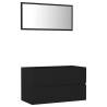 2 Piece Bathroom Furniture Set - Stylish Black Design